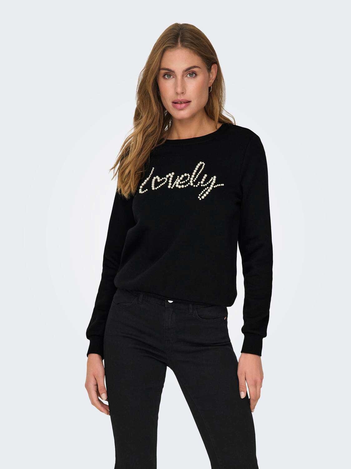 

Блуза Only ONLAMY LIFE L/S O-NECK PEARL SWT, черный