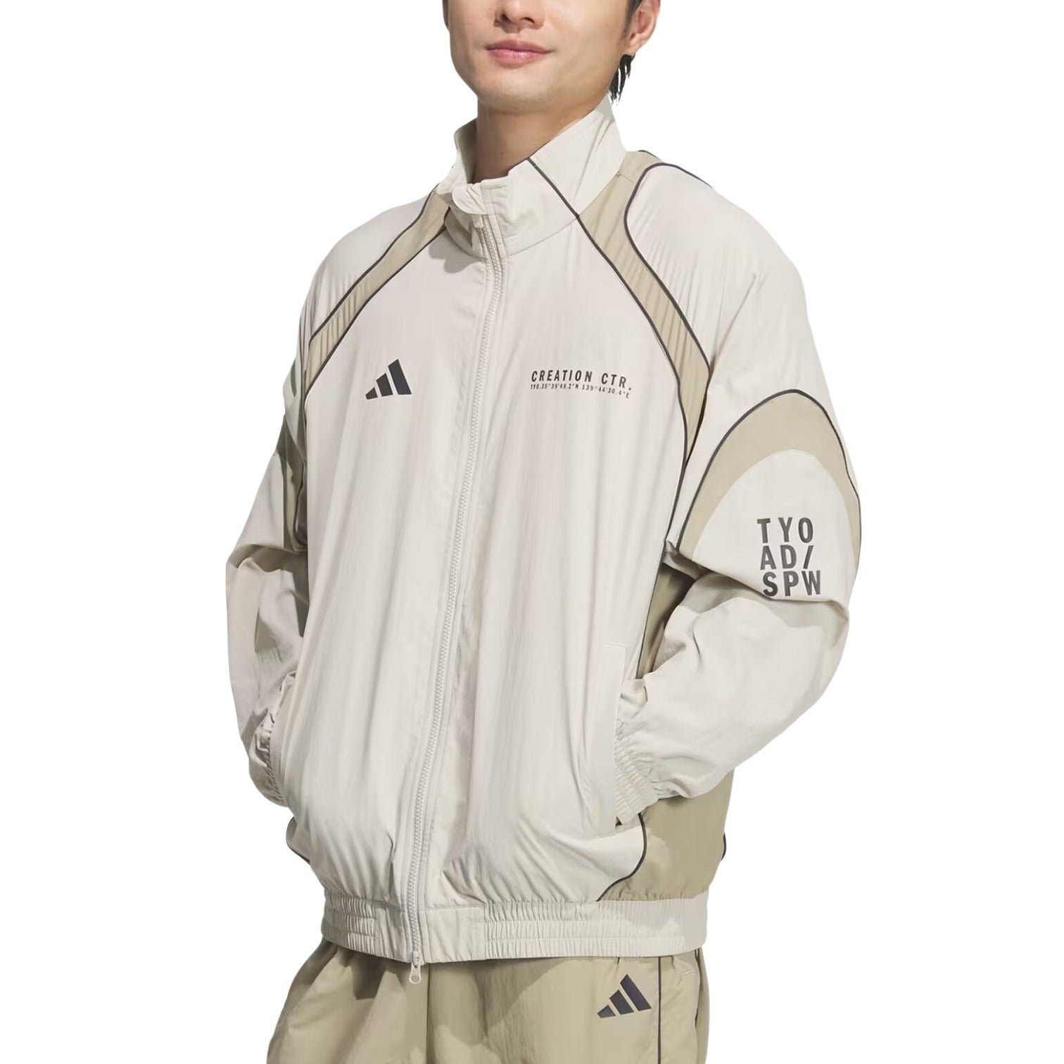 Куртка Adidas BL Wov Jacket 'Beige Wonder Cargo' — фото 2