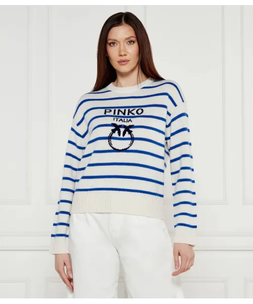 

Новый шерстяной свитер Burgos Regular fit Pinko, белый