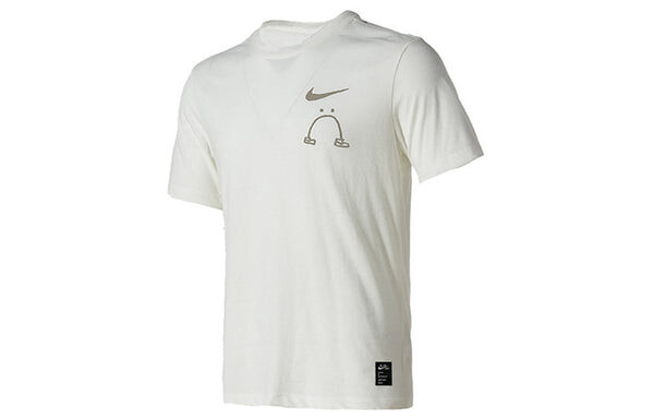 Футболка Nike Cartoon Alphabet Logo Printing Round Neck Short Sleeve White T-Shirt, мультиколор — фото 2