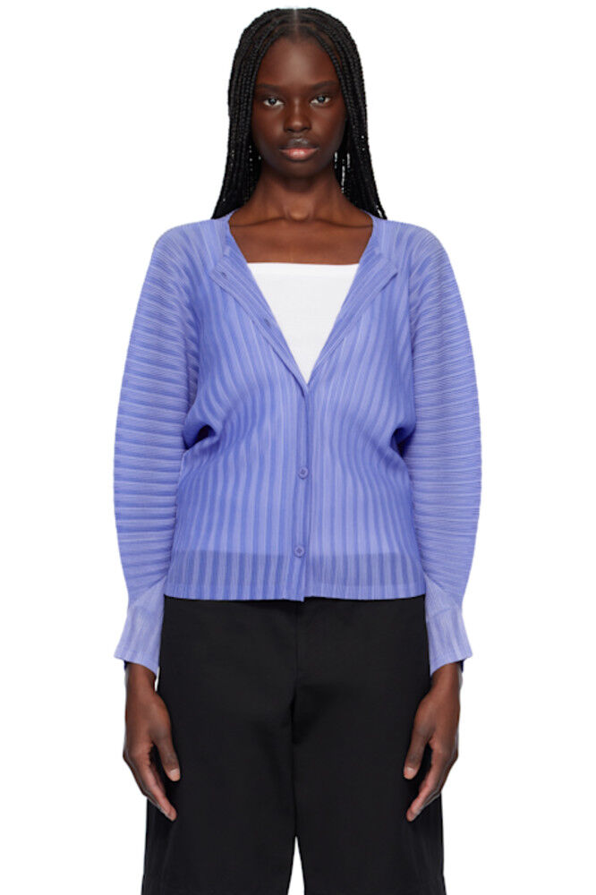 

Кардиган в стиле февраль с синими складками в рубчик PLEATS PLEASE ISSEY MIYAKE