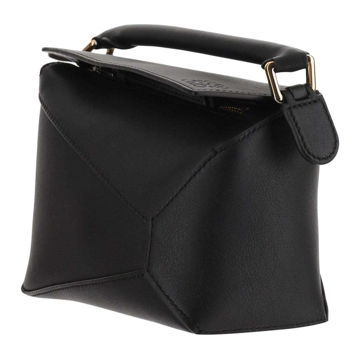 LOEWE Мини-кроссбоди из зерненой телячьей кожи черный женский — фото 2