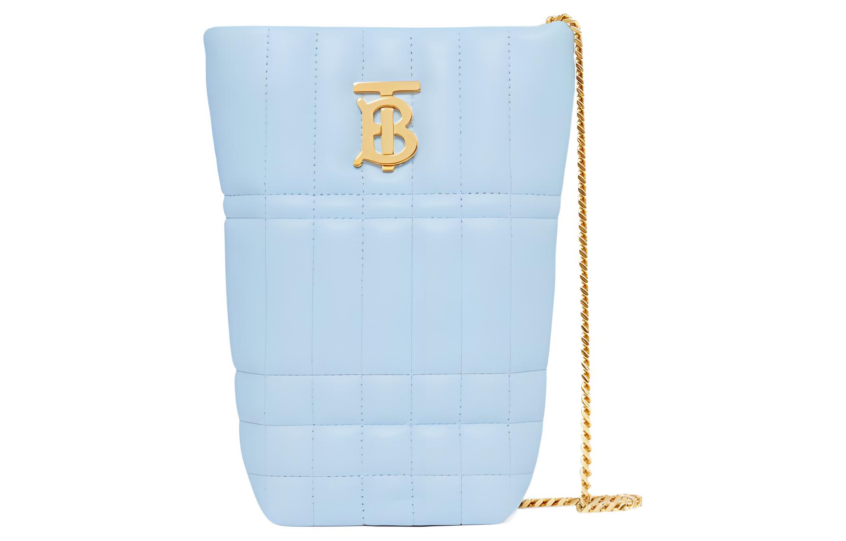 

Burberry Сумка Lola Lola из овчины, сумка-ведро, сумка через плечо, мини, женская, светло-голубая