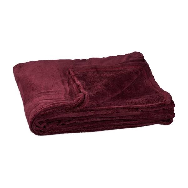 

Одеяло Relaxdays Fleece extragroß, 220x1x220 см цвет rubinrot