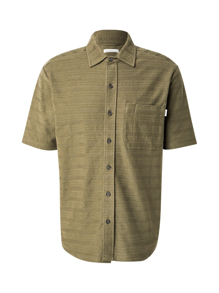 

Рубашка на пуговицах Comfort fit KnowledgeCotton Apparel, оливковый