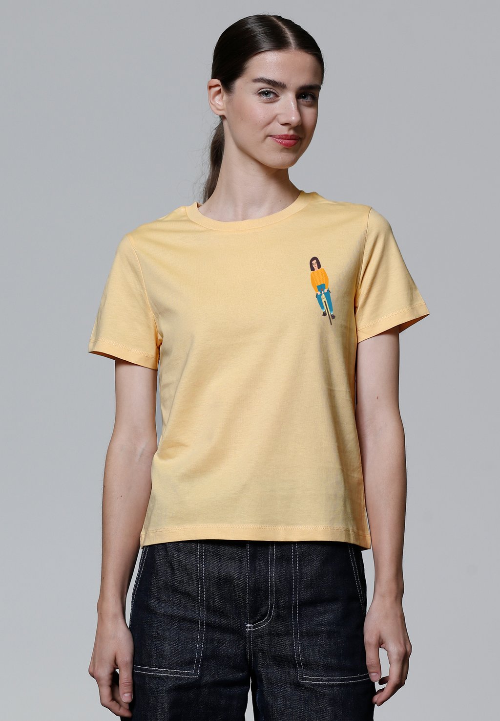 

Футболка с принтом AUF FAHRRAD watapparel, желтый