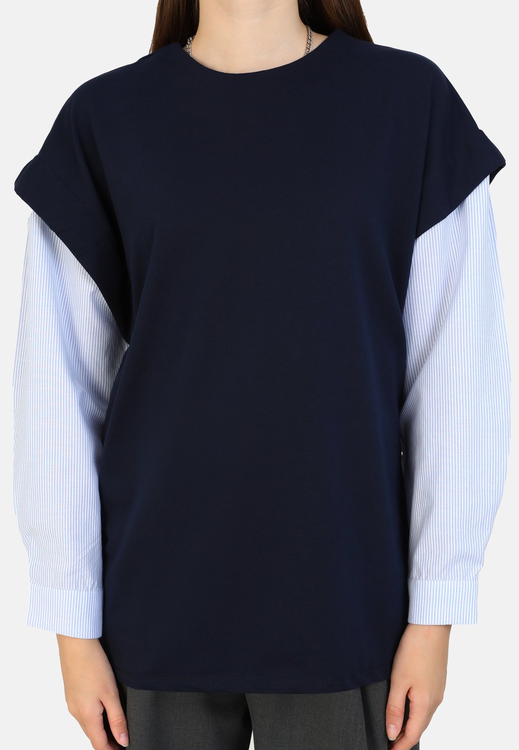 

Топ с длинными рукавами Blouse Modanisa, синий