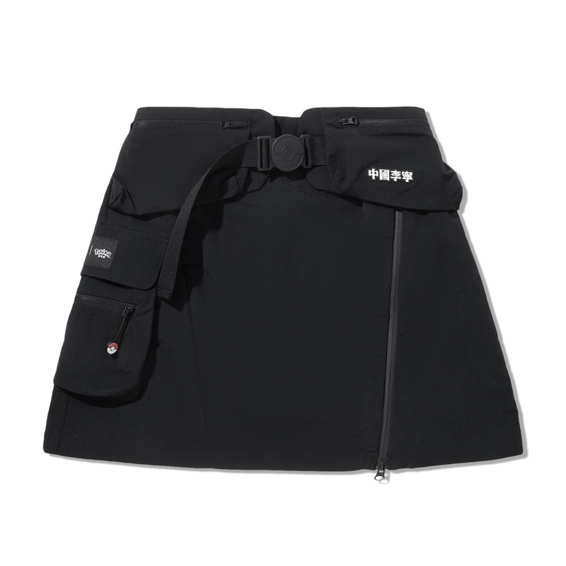 

LiNing Повседневная короткая юбка Baokemeng для женщин, черная с белым принтом