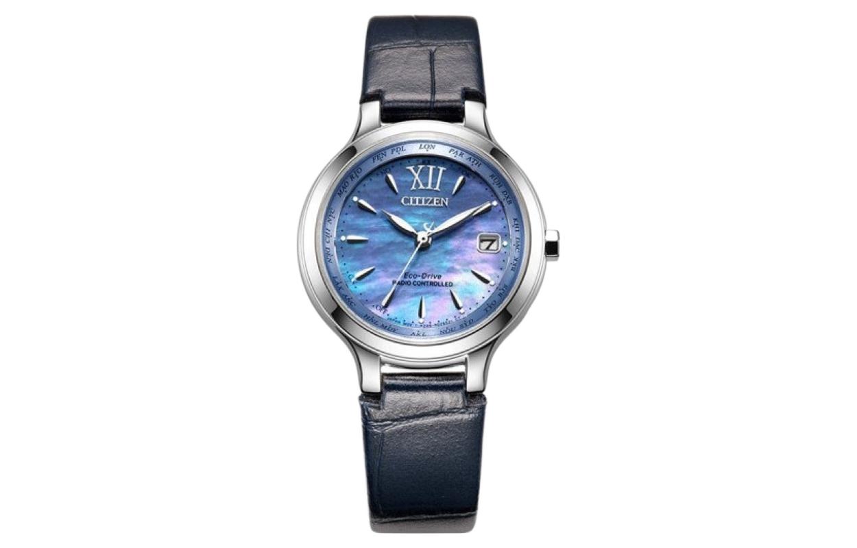 

CITIZEN Часы Solar Quartz Movement Cowhide Strap Watch 30mm Women's Watch Blue Dial, Blue