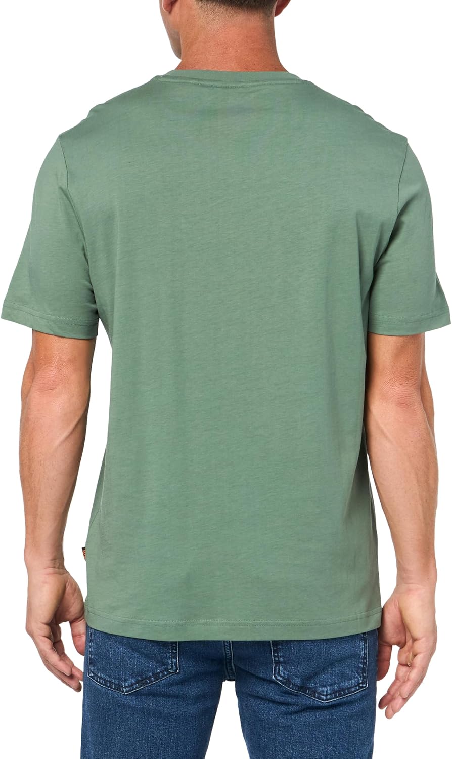 Футболка BOSS Mens с большим логотипом и городским пейзажем из хлопка, Spinach Green — фото 2