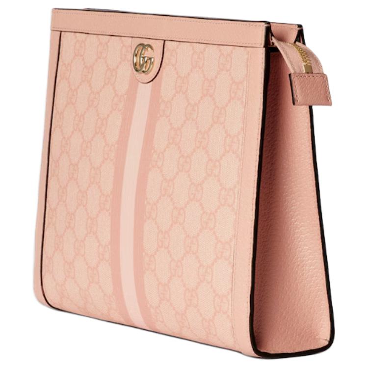 Женская розовая сумка-клатч Supreme Canvas от GUCCI в подарочном наборе — фото 2