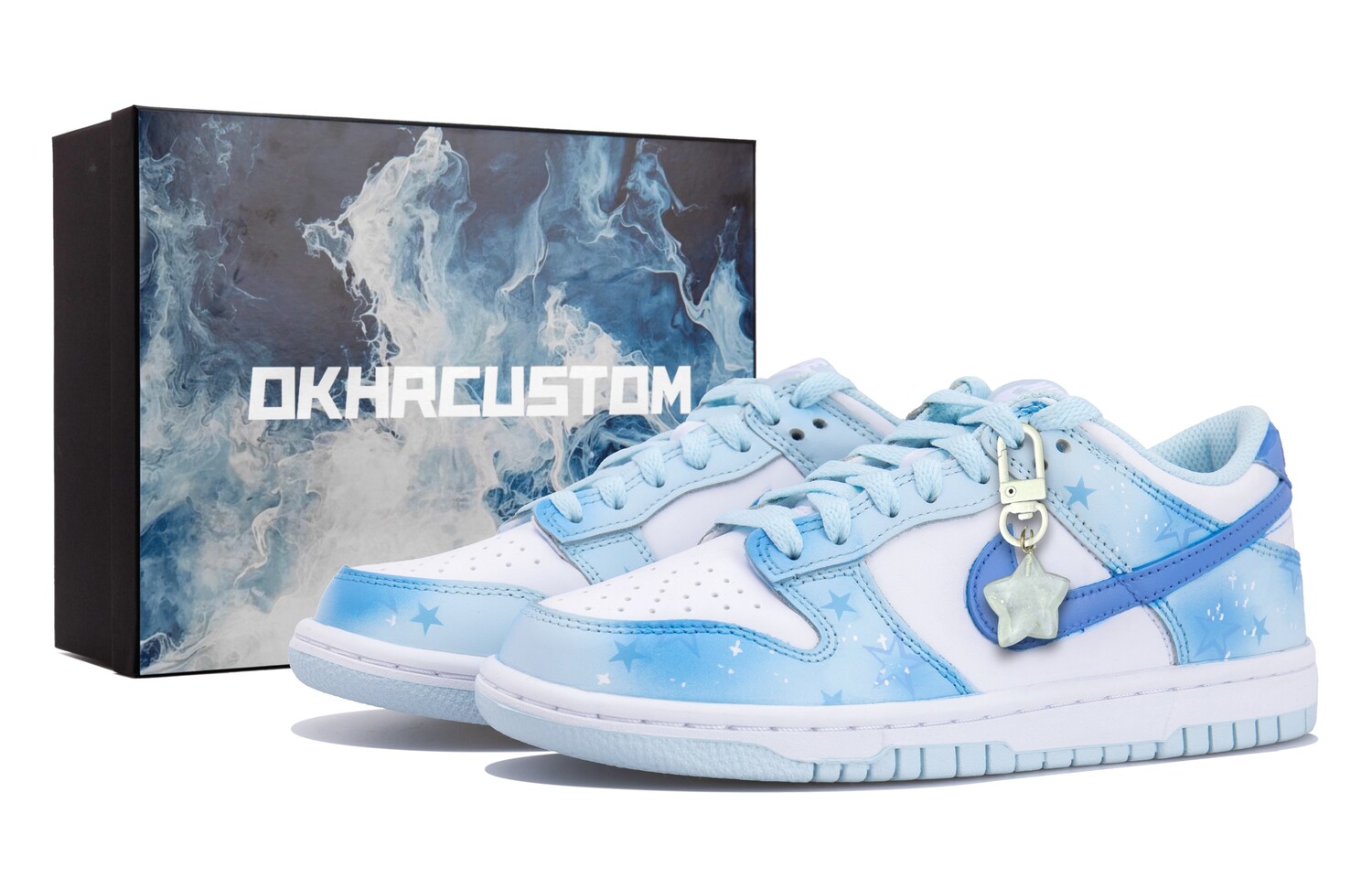 

Кроссовки Nike Dunk Skateboarding Shoes Women's Low-top White/blue, белый/синий