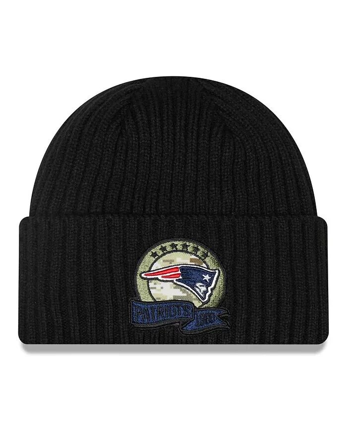 

Мужская черная вязаная шапка New England Patriots 2022 Salute To Service New Era