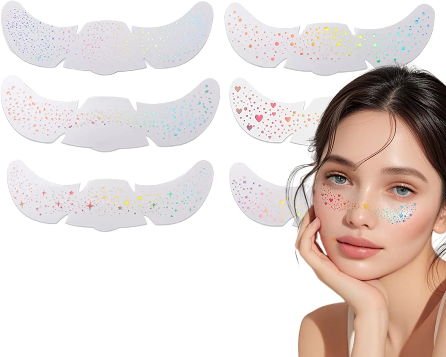 Патчи для лица Star Freckles с блестками, 6 шт, модель A