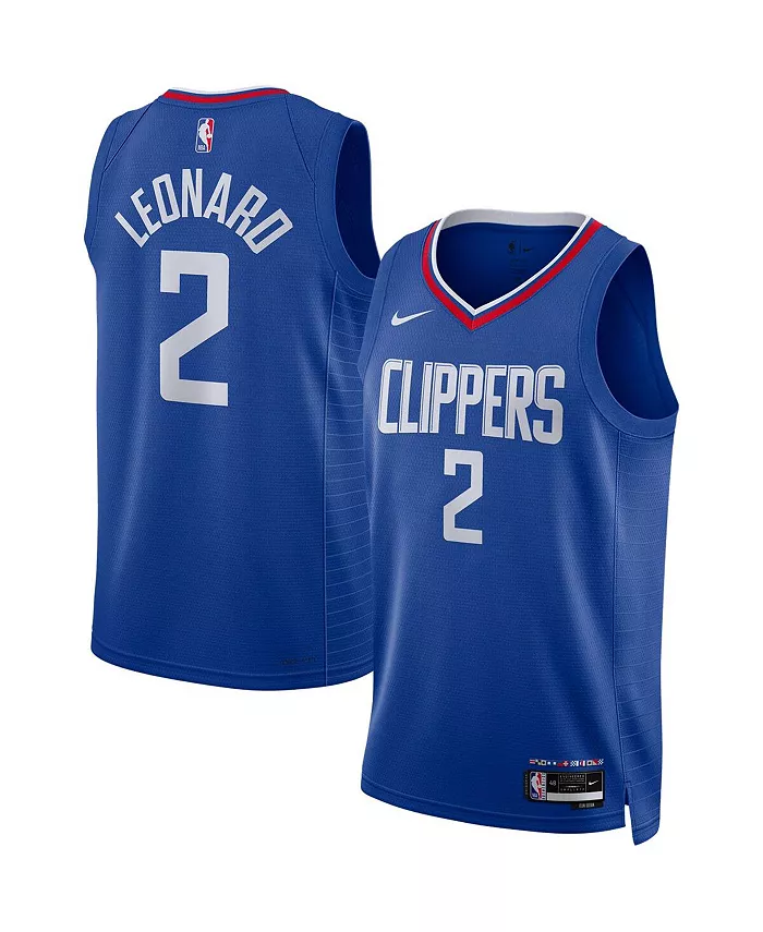 Мужская и женская баскетбольная майка Kawhi Leonard Royal LA Clippers Swingman — Icon Edition Nike — фото 4