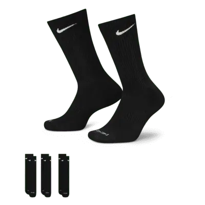 Носки Nike Everyday Plus Cushioned Training Crew (3 шт), черный/белый