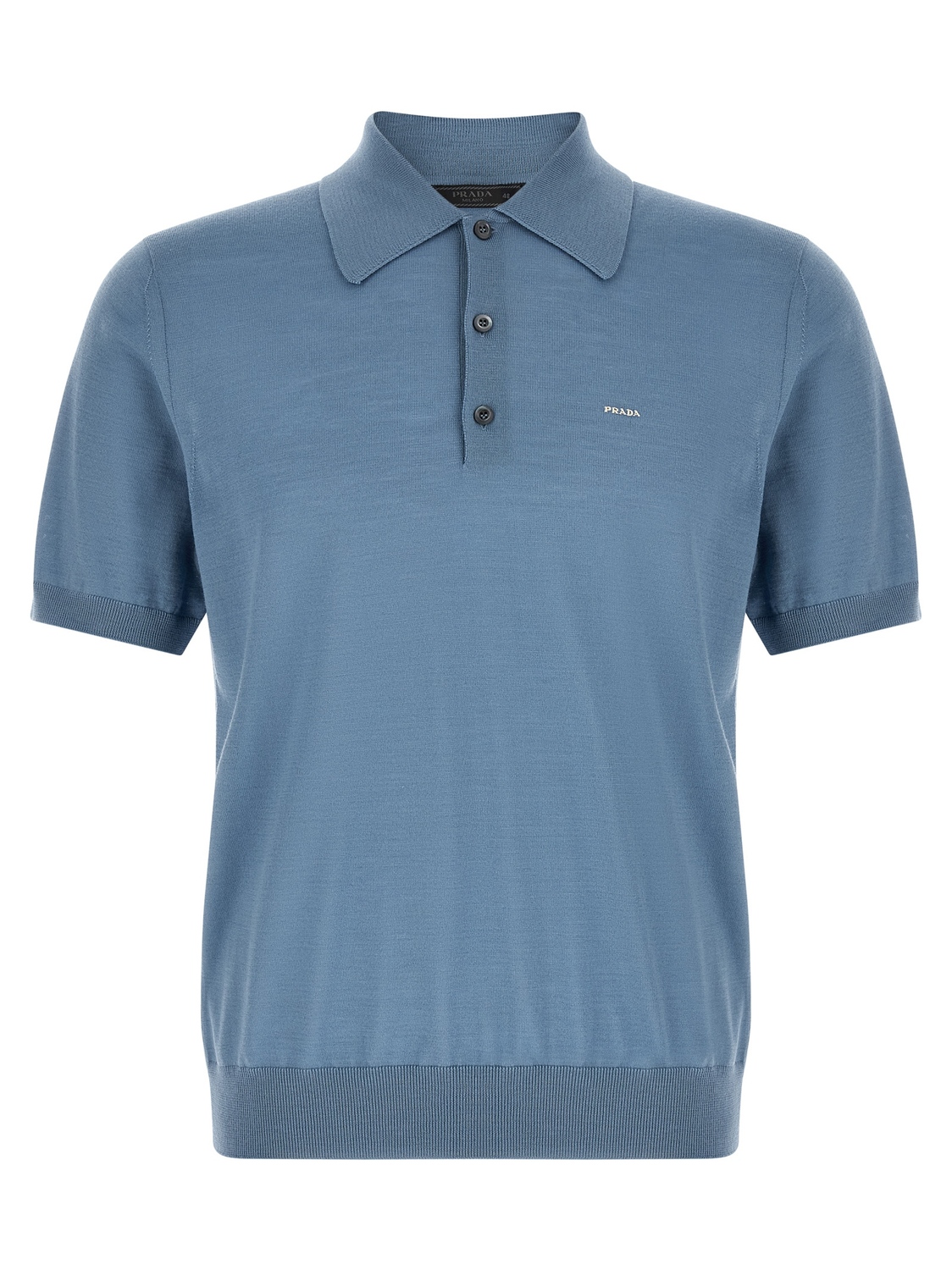 

Поло из сверхтонкой шерсти Prada, голубой