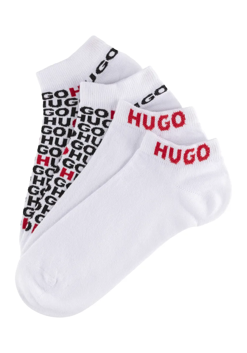 

Носки для отдыха HUGO Underwear "2P AS STACKED CC" (2 пары в упаковке, 2 шт. в упаковке), с надписью бренда, белый