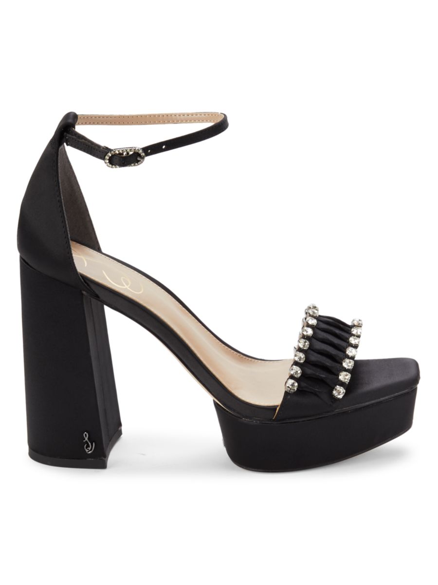Атласные босоножки с декором Ninette Sam Edelman, черный