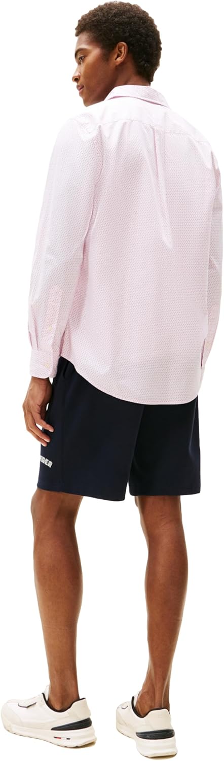 Мужские рубашки Tommy Hilfiger Poplin с длинным рукавом, классического кроя, застегивающиеся на пуговицы, также доступны в размерах для больших и высоких размеров., Pink Lily — фото 4