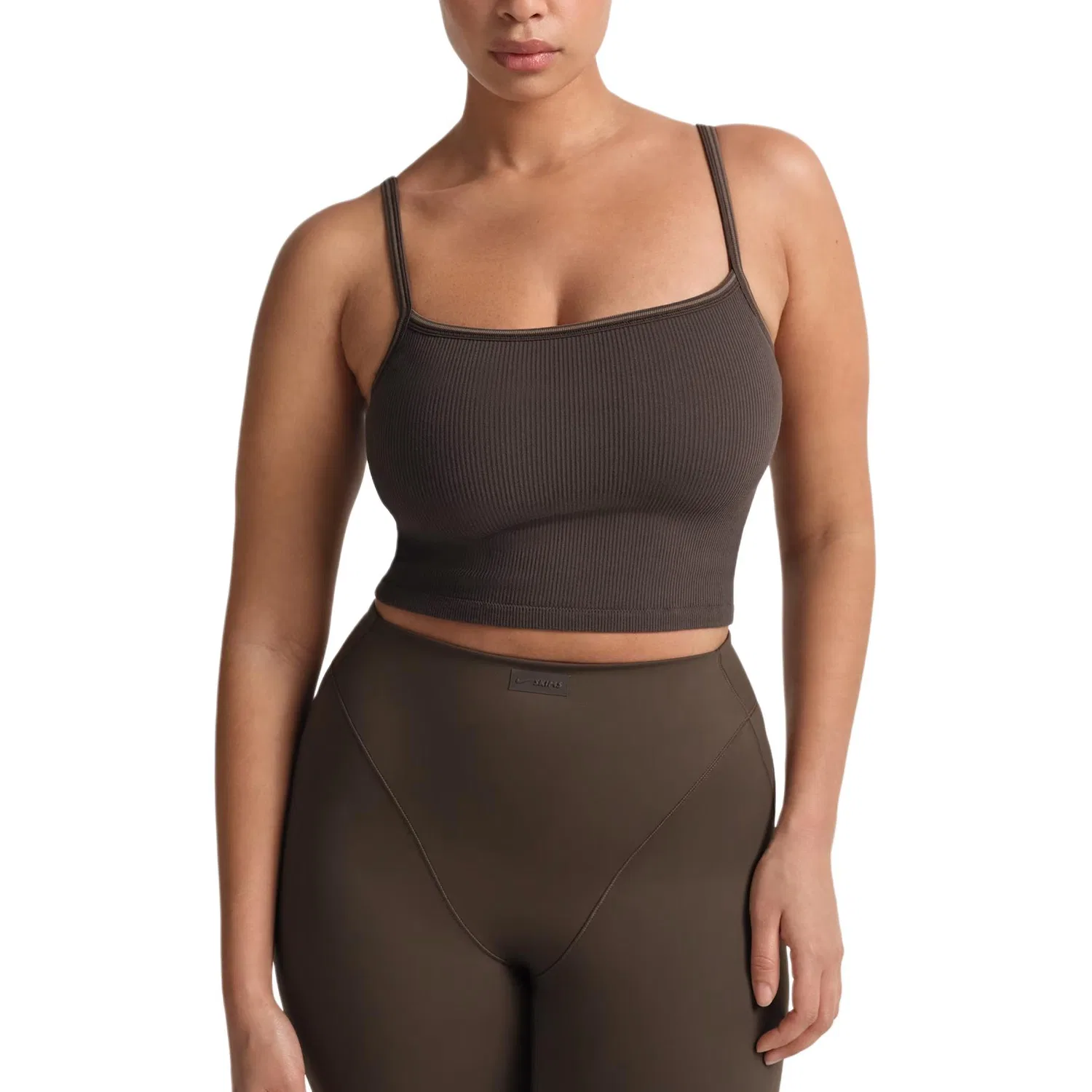 Топ-майка NikeSKIMS Ribbed Seamless женский коричневый
