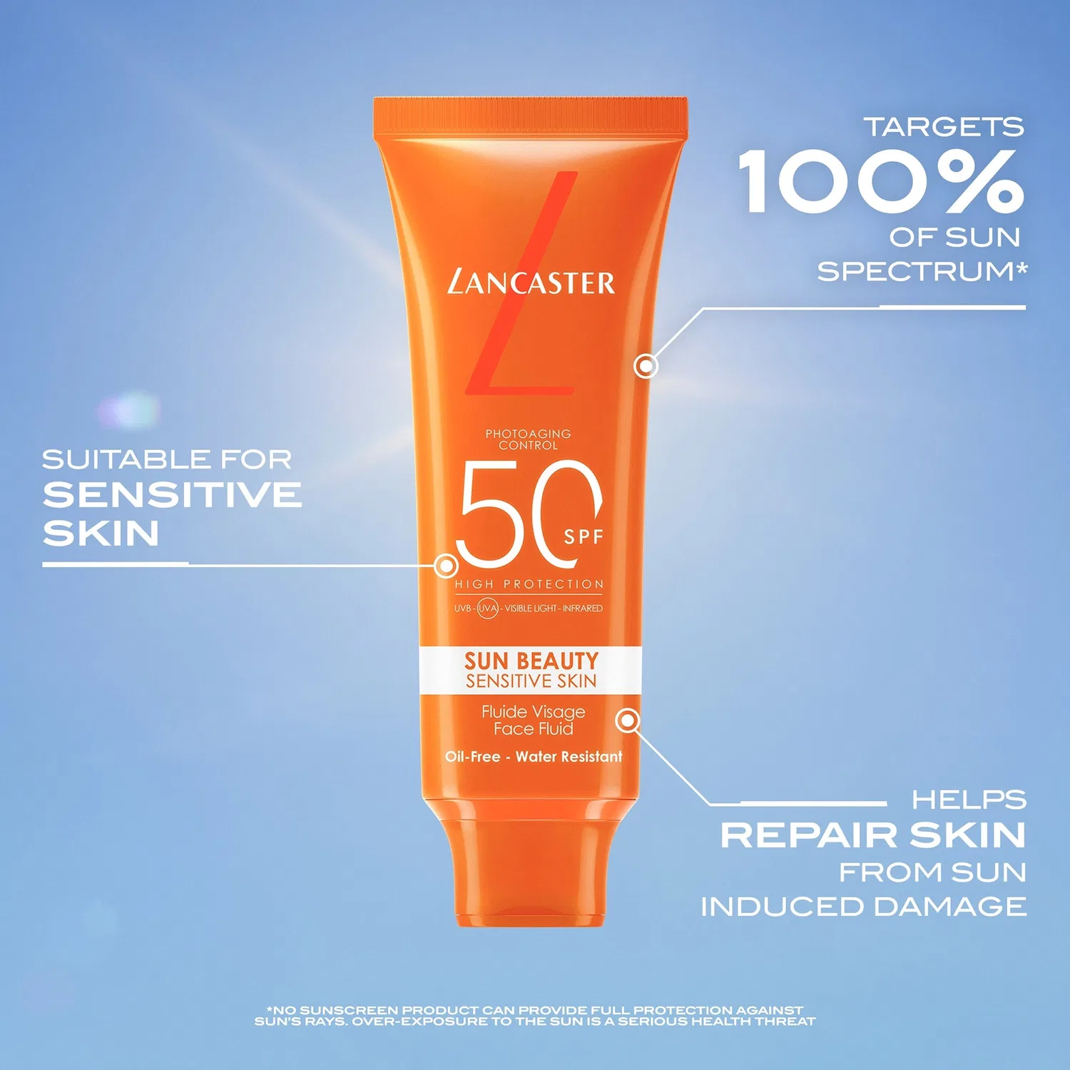 Минеральный крем для лица Sun Beauty для чувствительной кожи, SPF 50, 50 мл Lancaster — фото 2