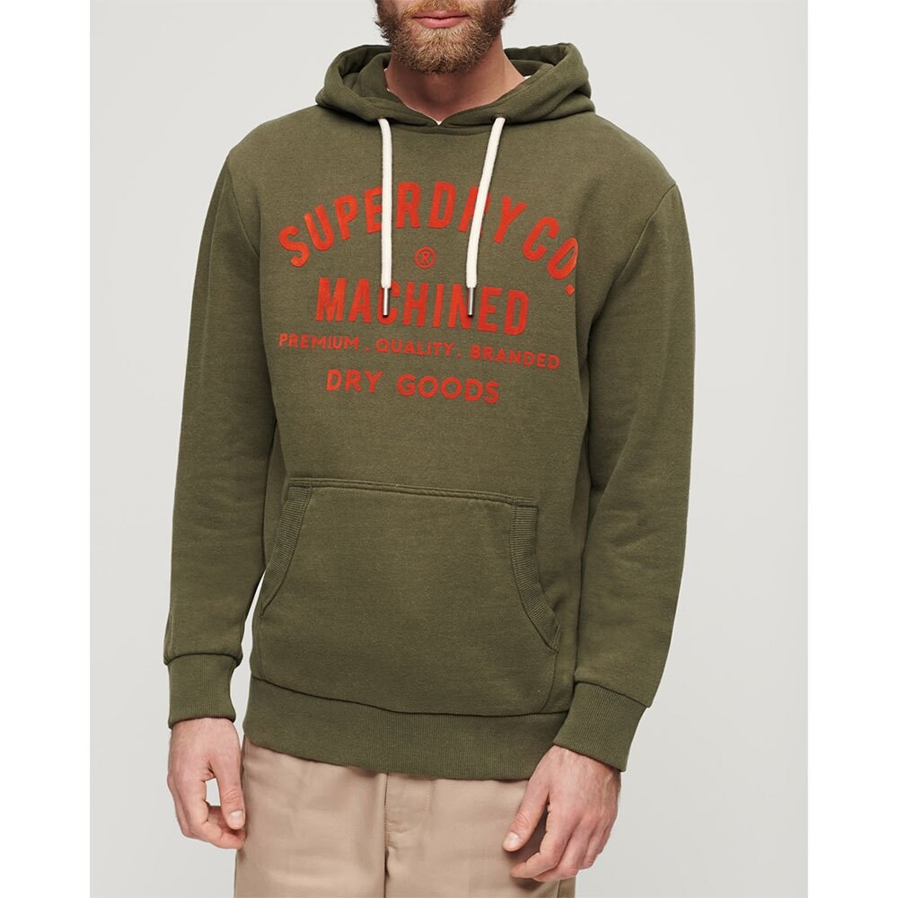 

Худи Superdry Workwear Flock Graphic, зеленый