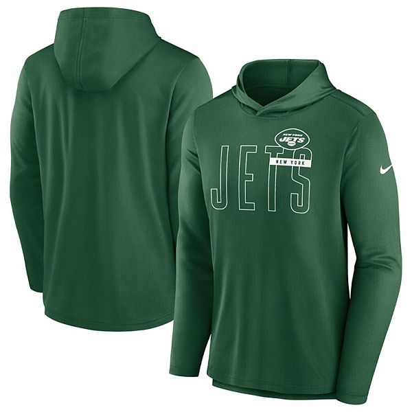 

Мужская зеленая футболка New York Jets с капюшоном и длинным рукавом Nike