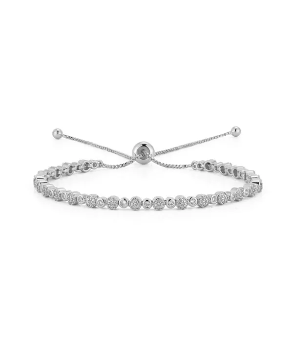 

Позолоченный регулируемый теннисный браслет Rachel Zoe, silver