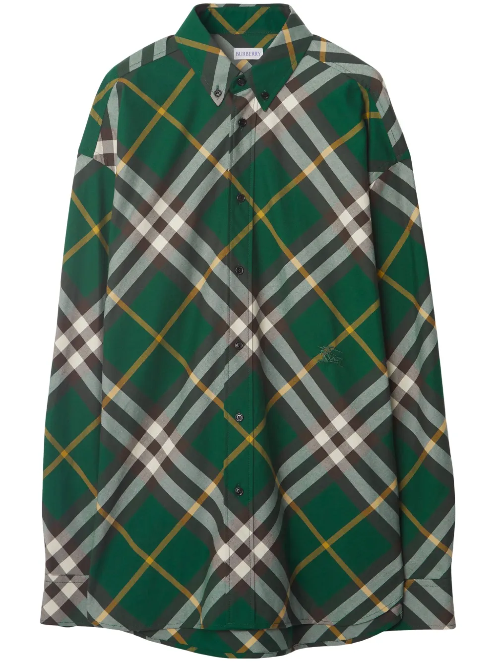 

Клетчатая рубашка с вышивкой BURBERRY, зеленый