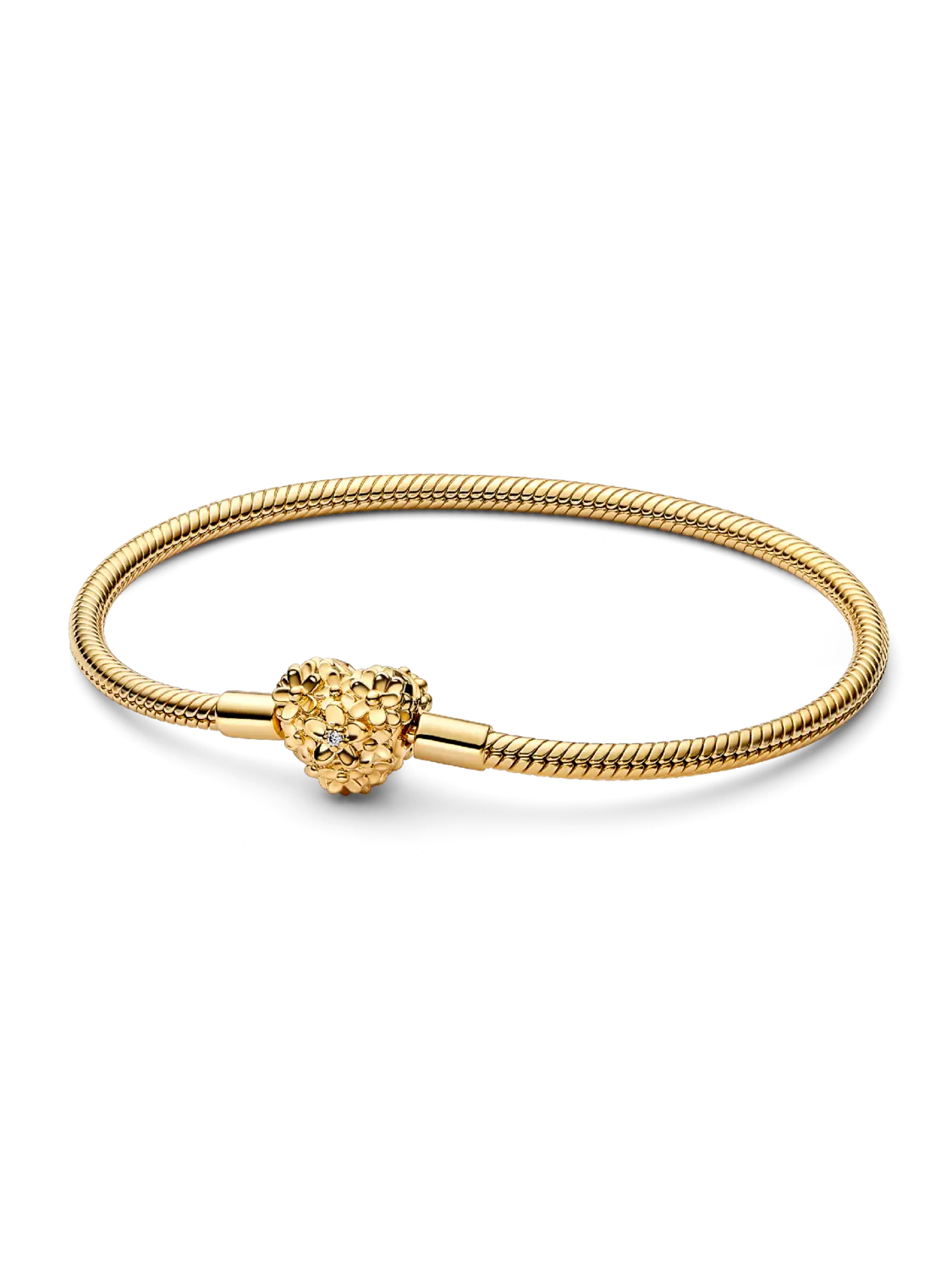 

Браслет-змейка с застежкой в виде сердца Ромашка от My Pandora Pandora, 0,009 карата tw, покрытие золотом 14 карат