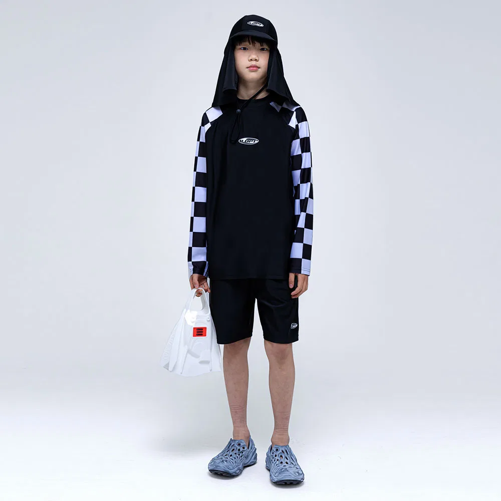 Детский комплект рашгарда Raglan Checker белого цвета от Little Dept