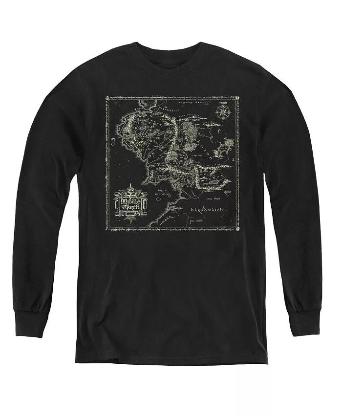 

Свитшот с длинным рукавом для мальчиков и молодежи Map Of Me Lord Of The Rings, черный