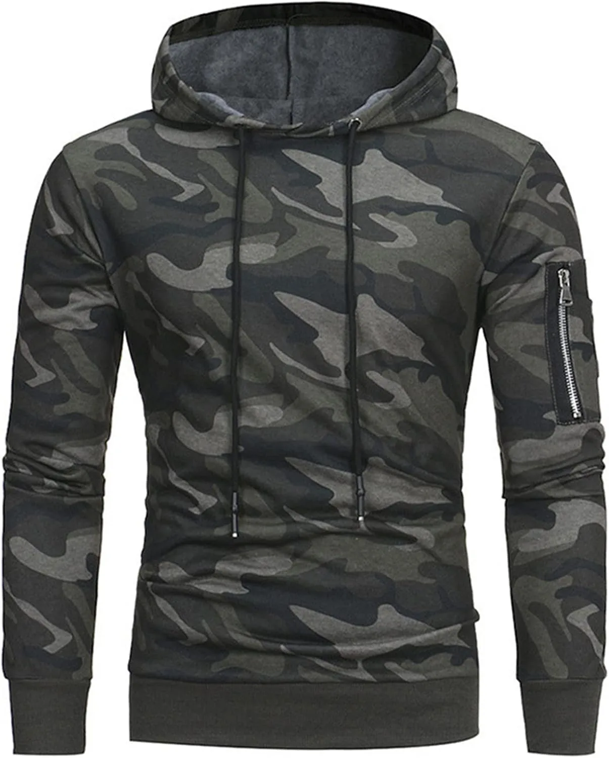 

Мужская модная толстовка с капюшоном и камуфляжным принтом Lu's Chic