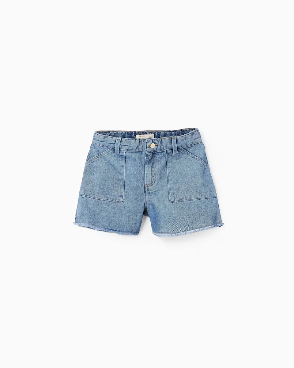 

Джинсовые шорты для девочек с необработанным краем Zippy, синий