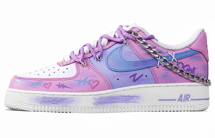 

Кроссовки Nike Air Force 1 Skateboard Shoes Women's Low-Top Blue Pink