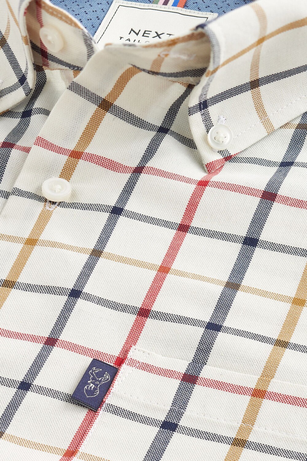 

Рубашка Oxford Easy Iron на пуговицах Next, бежевый