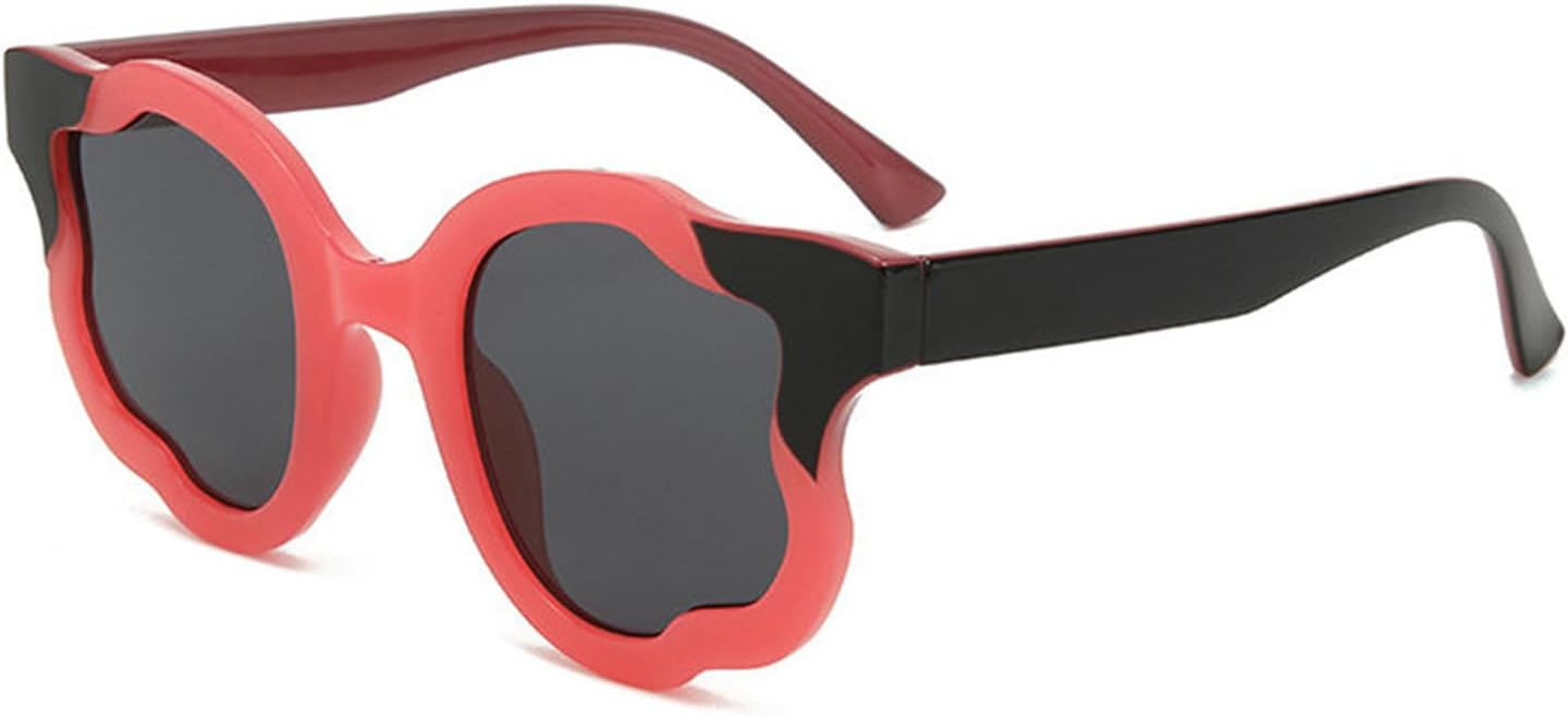 

Хелена, большие круглые панк-солнцезащитные очки для женщин в крупной оправе, роскошные очки с неровной волнообразной формой и цветочным рисунком, модель S68 helena, C4