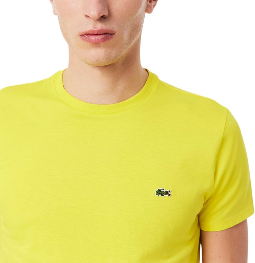 Мужская футболка Lacoste с коротким рукавом и круглым вырезом из джерси Pima, Pineapple — фото 2