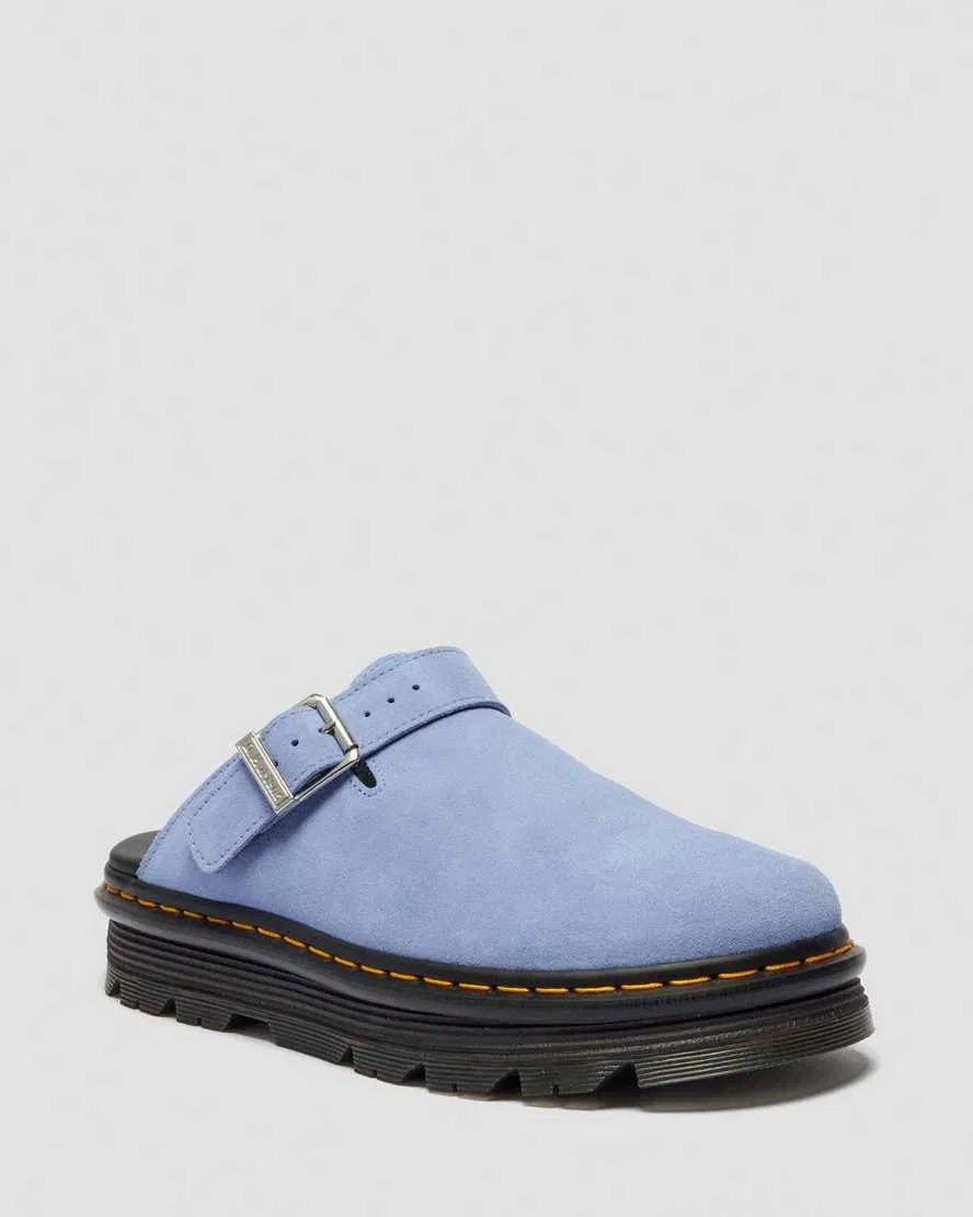 Мюли на платформе Zebzag из замши с открытой пяткой Dr Martens, светло-голубой
