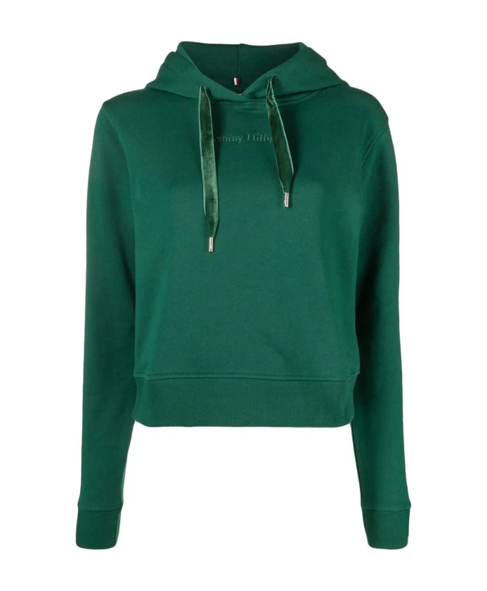

Толстовка с капюшоном и отделкой из зеленого бархата Tommy Hilfiger, зеленый