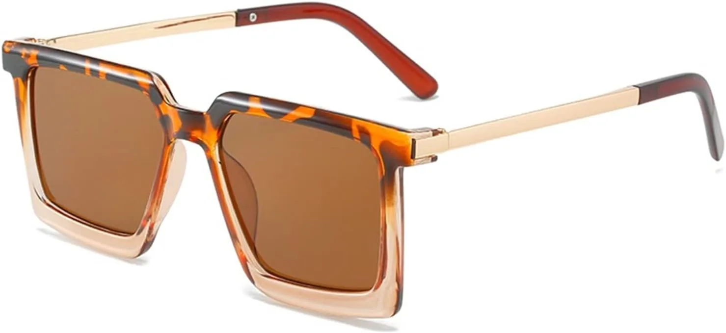 

Модные квадратные солнцезащитные очки 2026 года для мужчин и женщин, для отдыха на природе, пляжа и в качестве подарка (Цвет: E, Размер: Средний) MTZJH, One Color