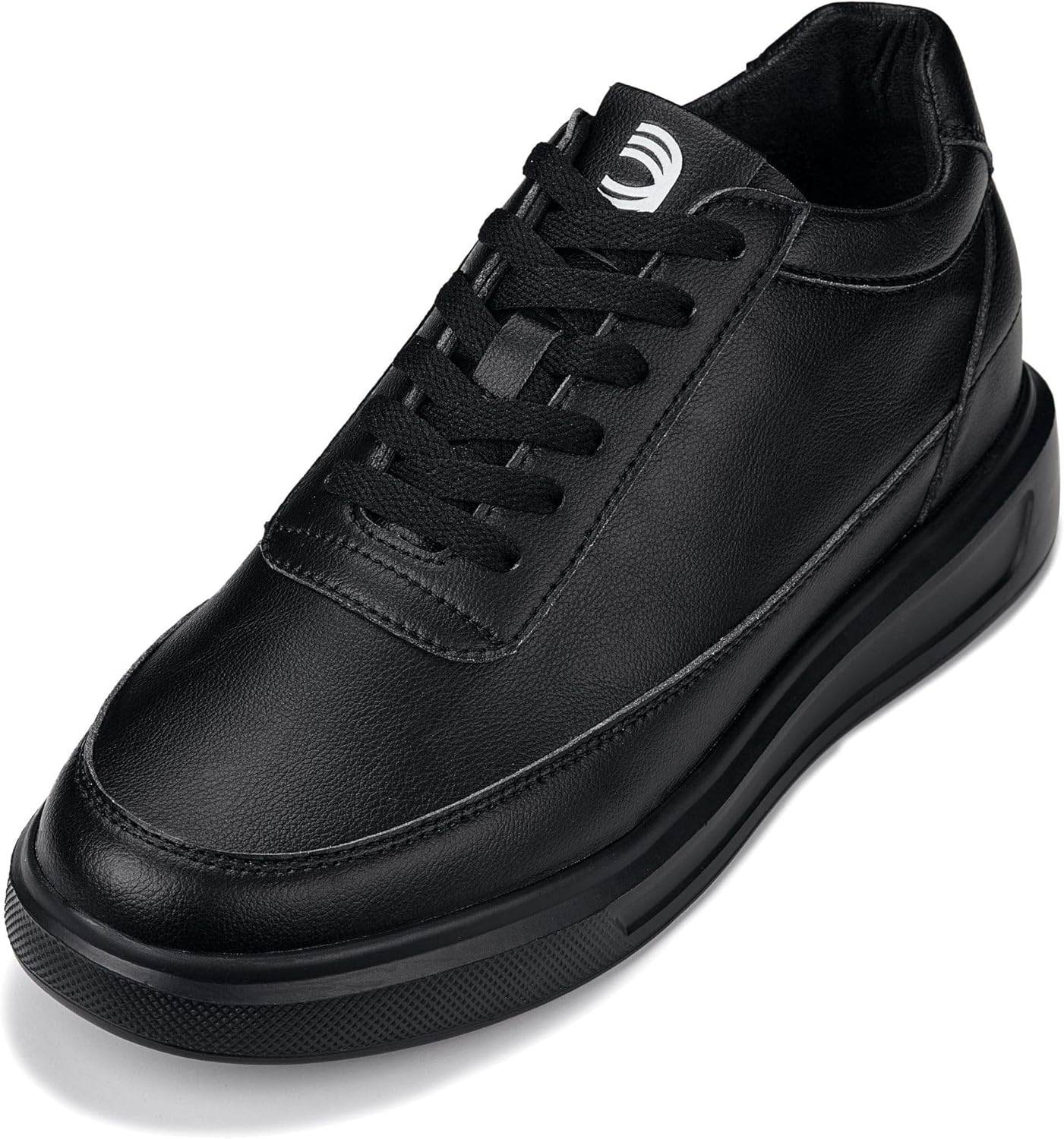 

Мужские невидимые обувь-лифтеры CALTO - чисто белые легкие кожаные спортивные кроссовки на шнуровке - прибавляют 7 см в росте - X1647 - размер 9 D(M) US