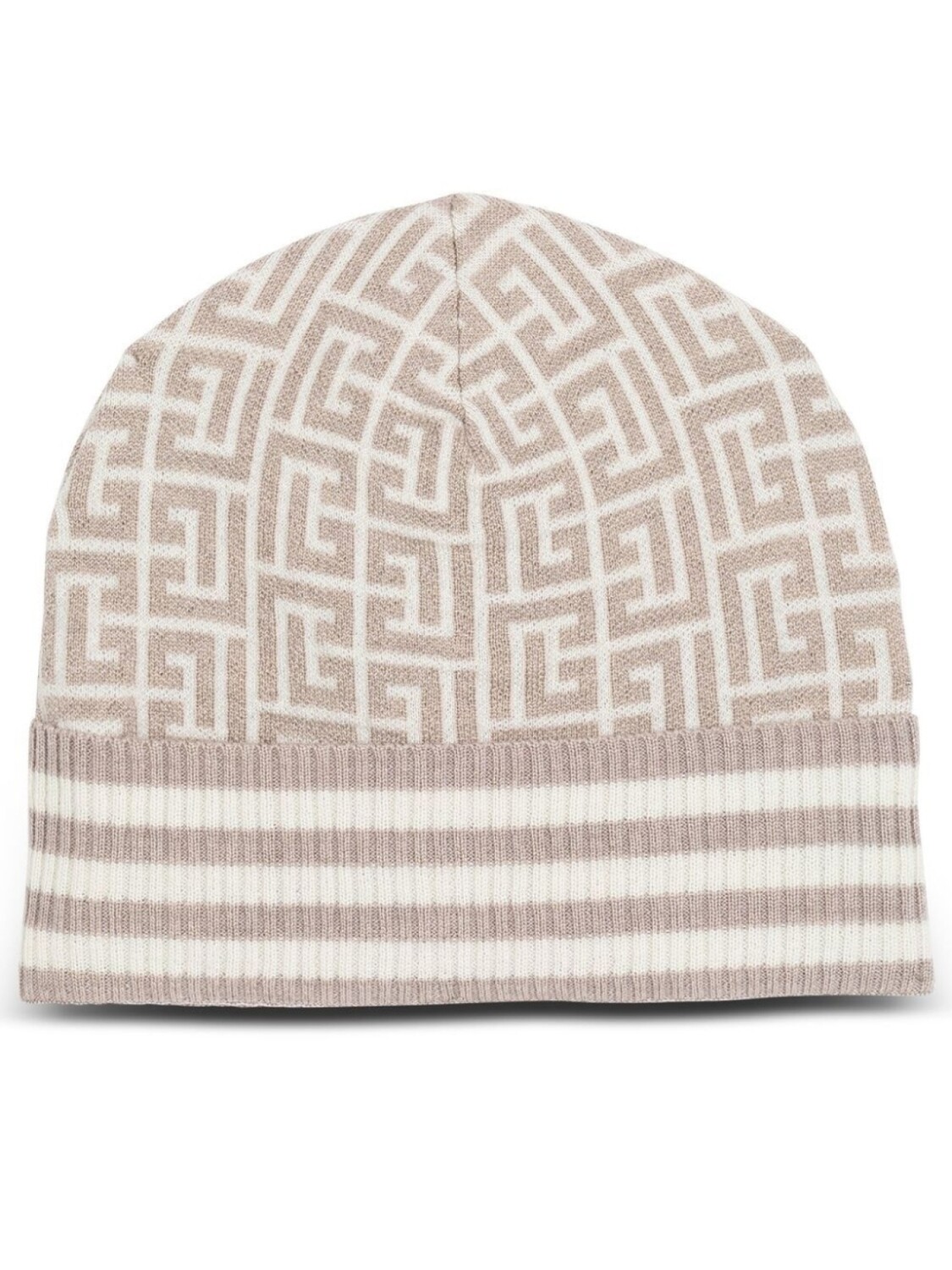 

Balmain monogram embroidered wool beanie, нейтральный цвет