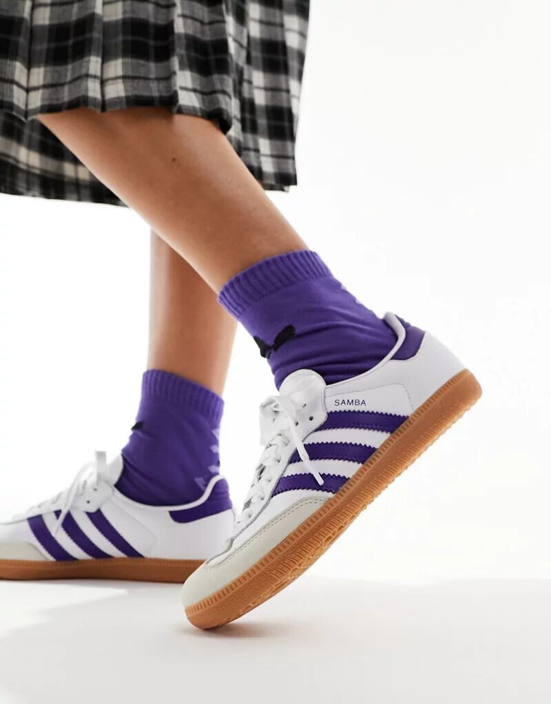 

Бело-фиолетовые кроссовки adidas Originals Samba OG, Серый;фиолетовый, Бело-фиолетовые кроссовки adidas Originals Samba OG