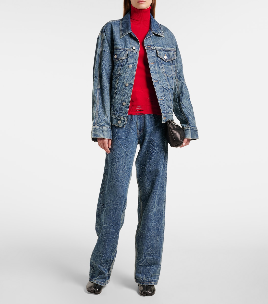 Водолазка из шерстяной смеси с эффектом потертости MM6 Maison Margiela, красный — фото 2