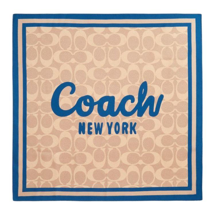 

COACH Шелковый шарф унисекс цвета хаки, Khaki
