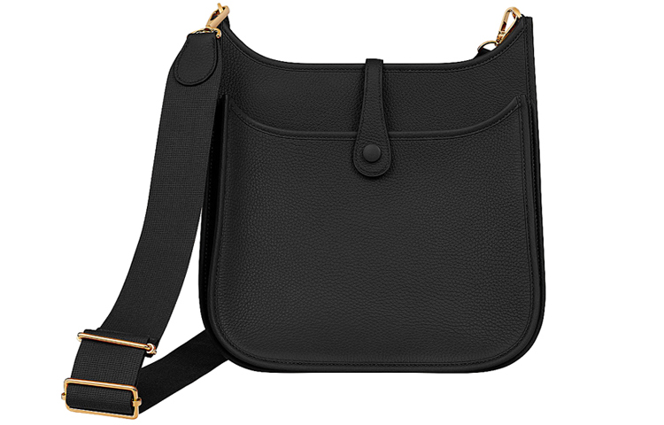 Кожаная наплечная сумка Evelyne TC, унисекс кроссбоди Noir Black HERMES, K Stamp, Box Included — фото 3
