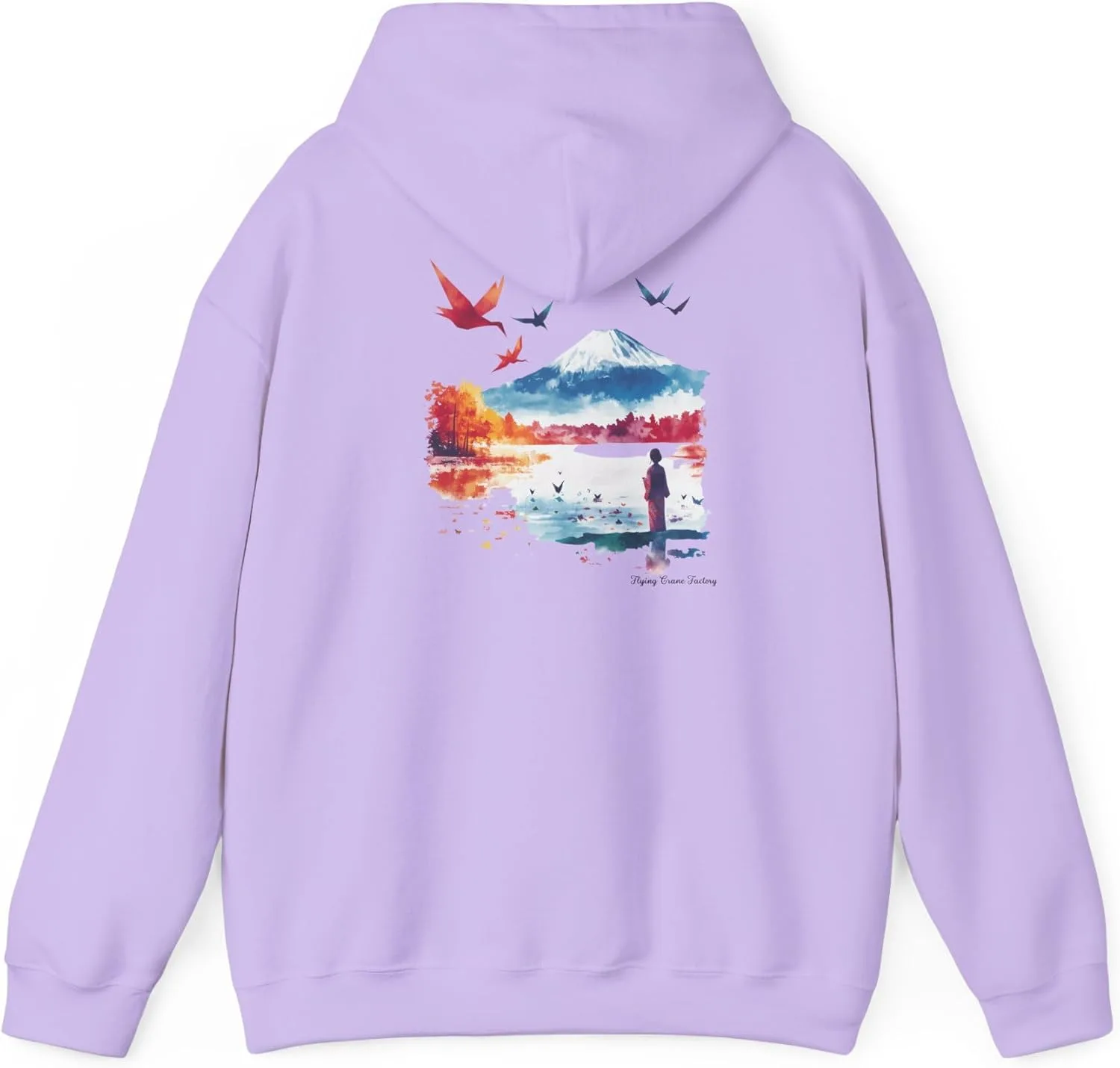 Толстовка с капюшоном Unisex в японском стиле с журавлем-оригами — фото 2