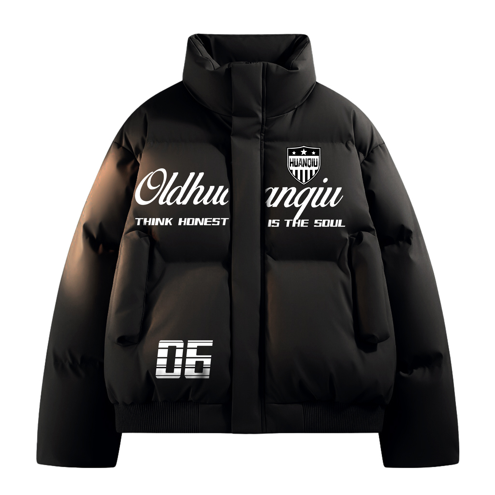 

Пуховик Unisex Stand Collar утепленный стеганый HUANQIU, черный